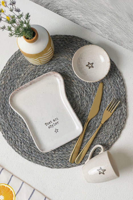 Hermia Set de Desayuno de 3 Piezas en Crema